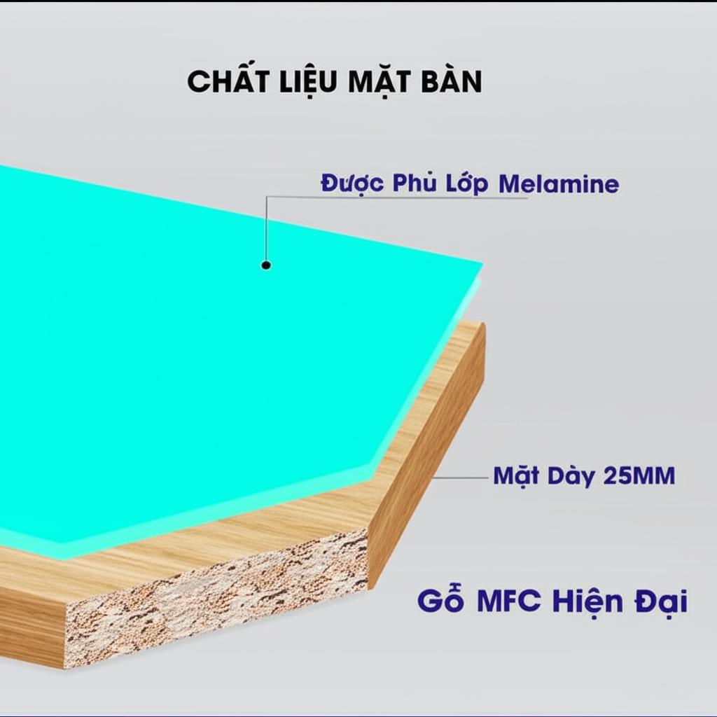 Bàn trưởng phòng BGD43T trong không gian văn phòng