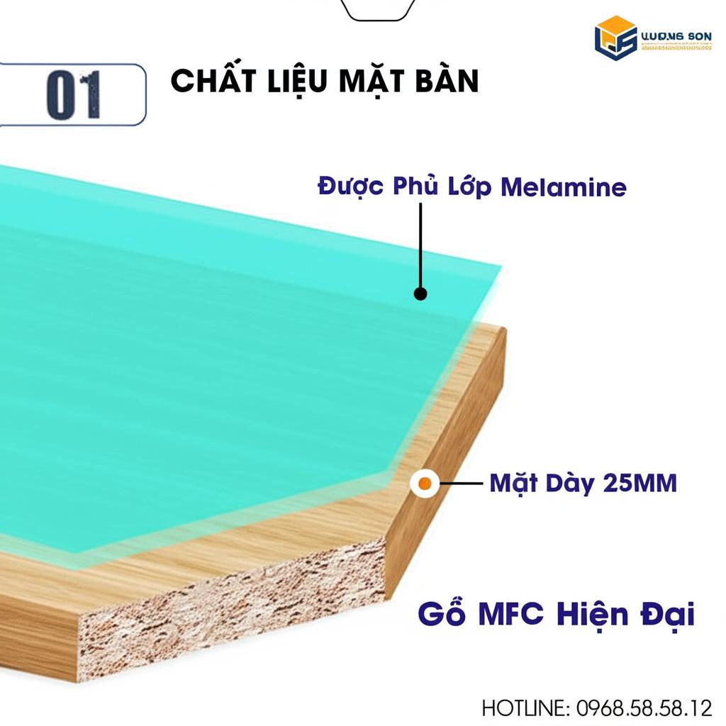 Bàn giám đốc Sima BGD39D trong không gian thực tế