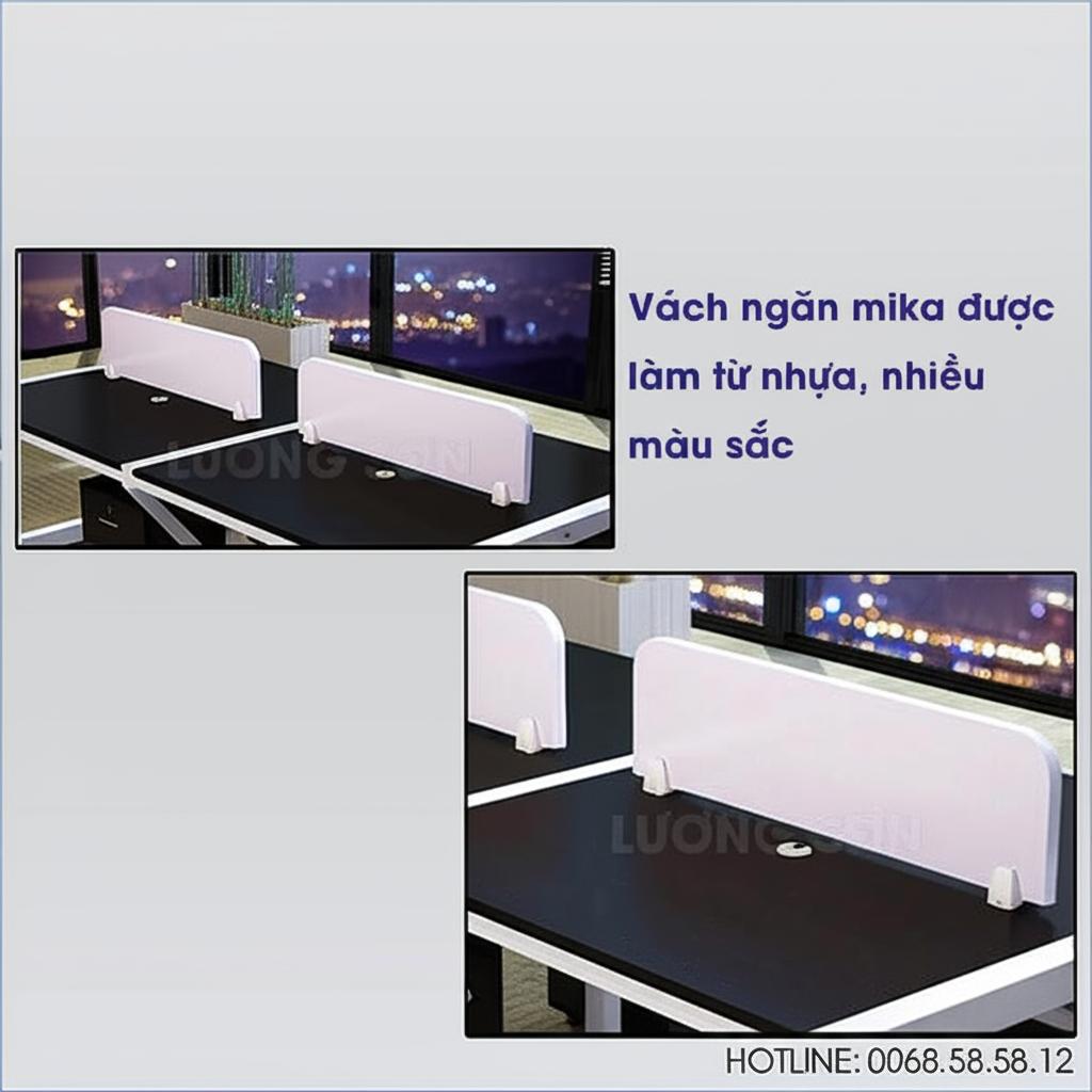 Vách ngăn linh hoạt trên cụm bàn làm việc