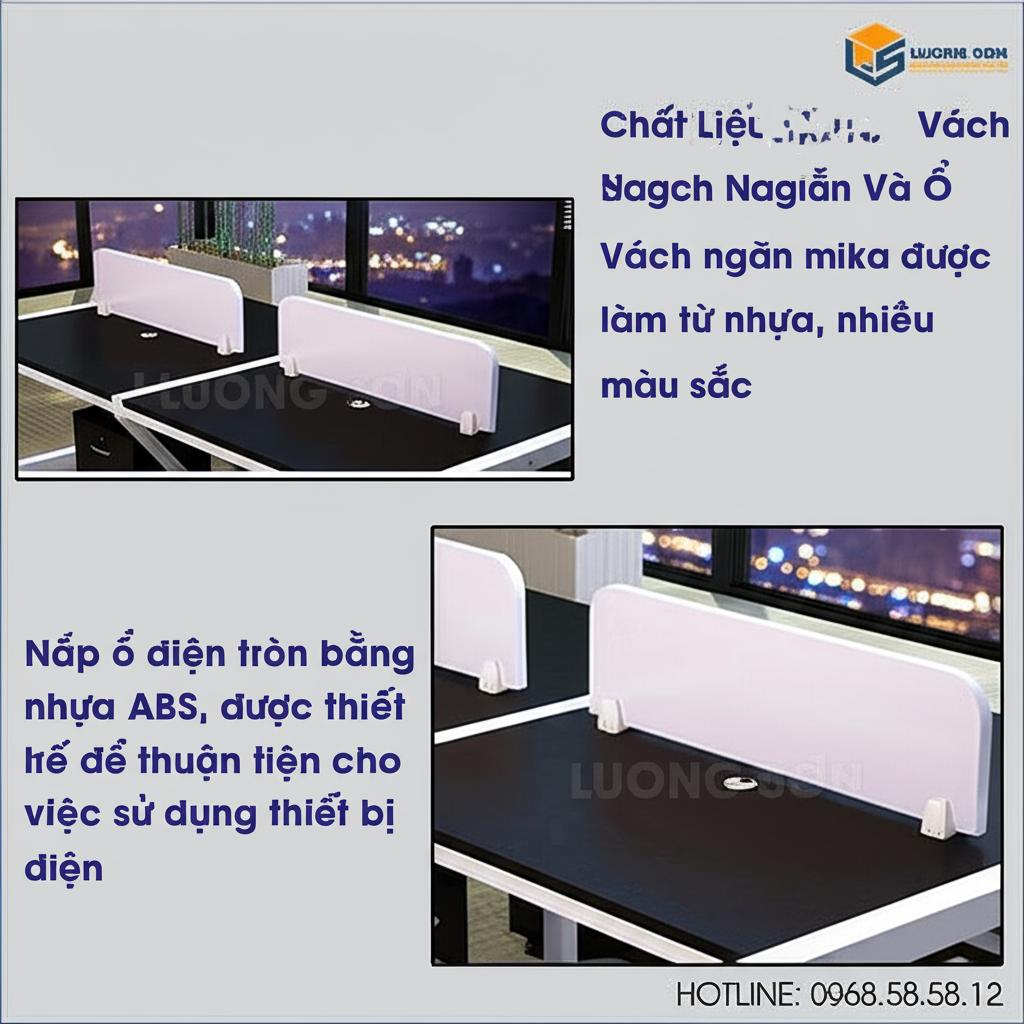 Cận cảnh ổ cắm điện âm bàn và hộc di động tiện lợi