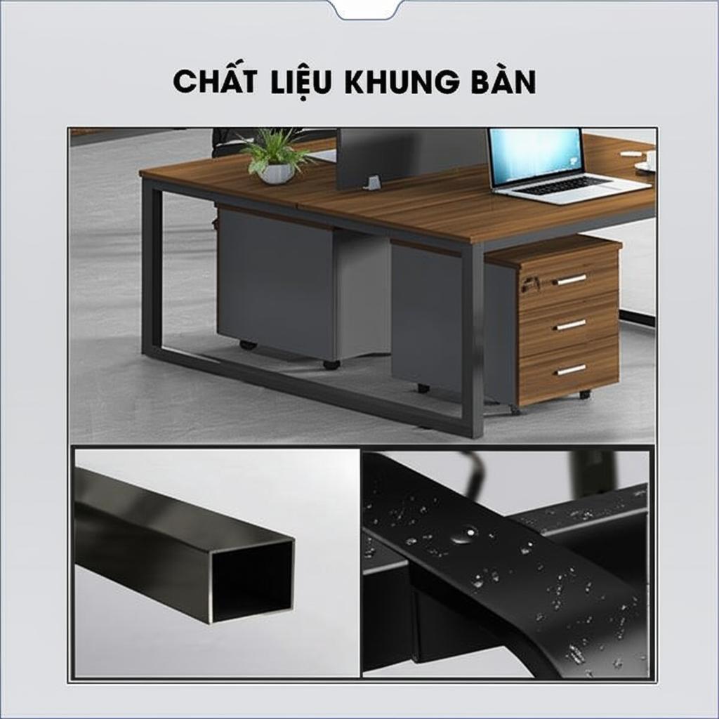 Chi tiết khung sắt sơn tĩnh điện của bàn CB1112