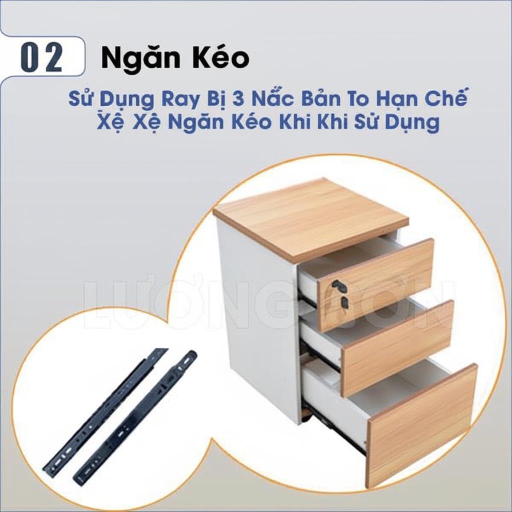 Hộc di động 2 ngăn kéo HT13V