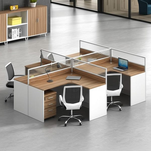 Cụm bàn làm việc chữ L 4 người CB1628