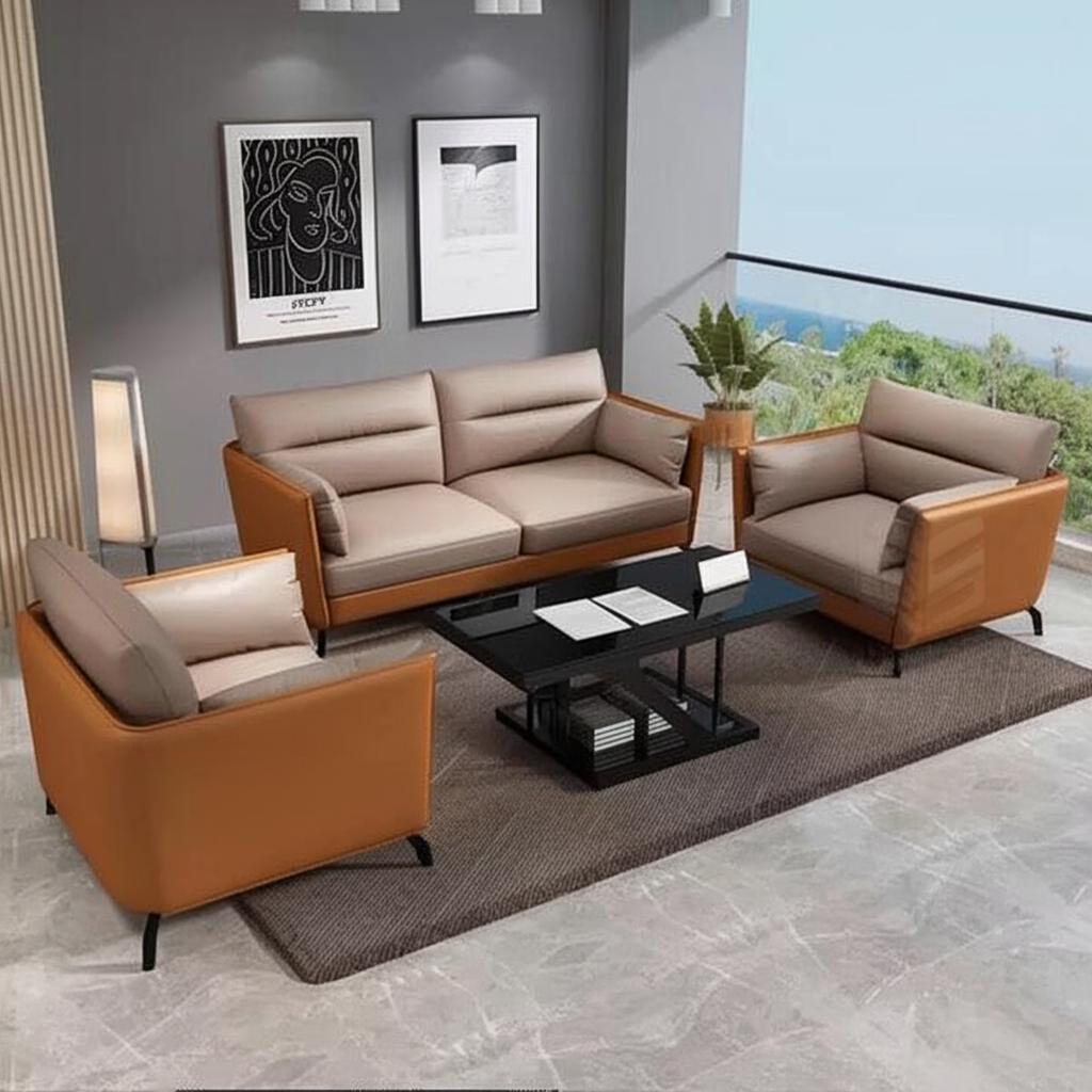 Bộ sofa văn phòng tiếp khách SVP01 trong không gian thực tế
