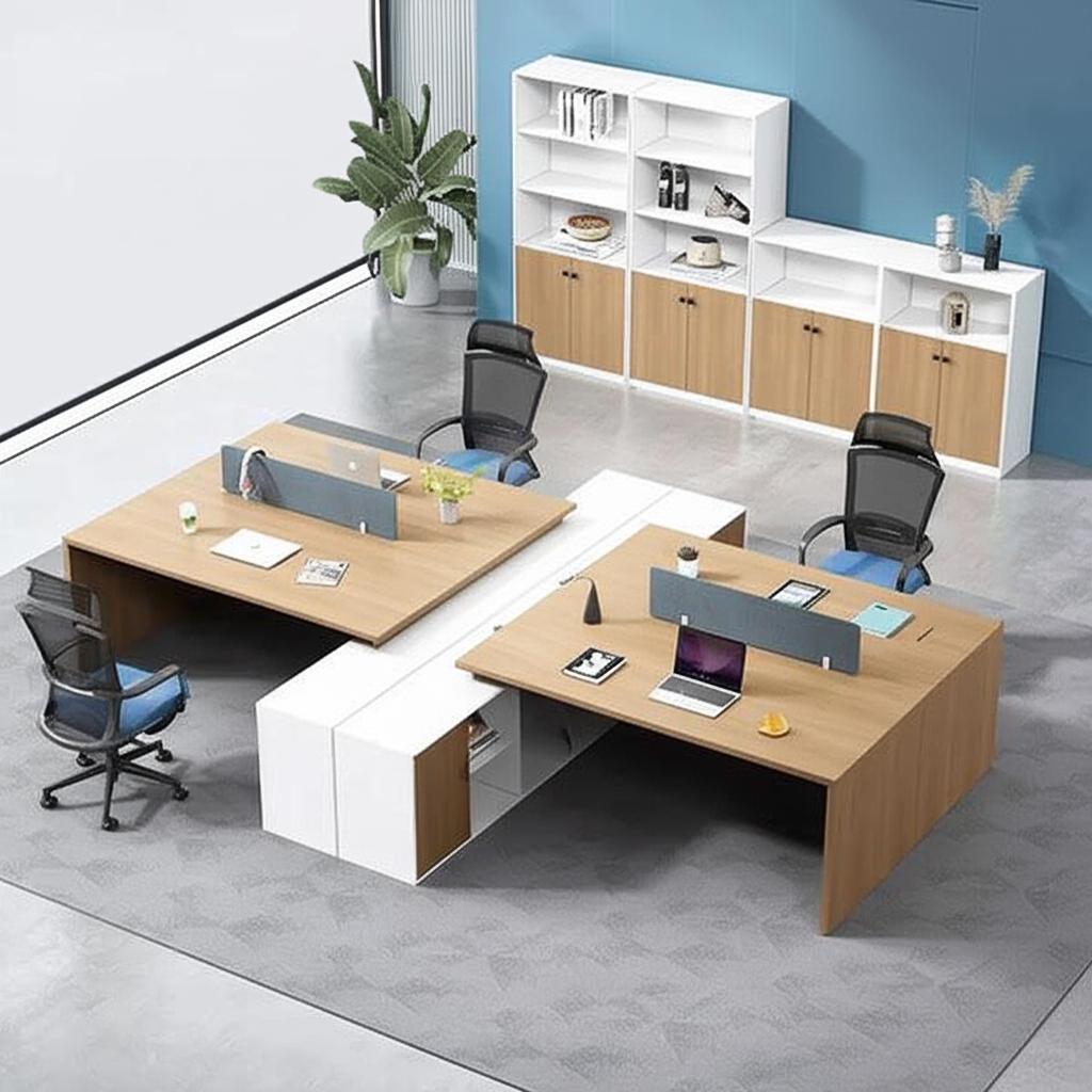 Cụm bàn làm việc gỗ 4 người CB1424