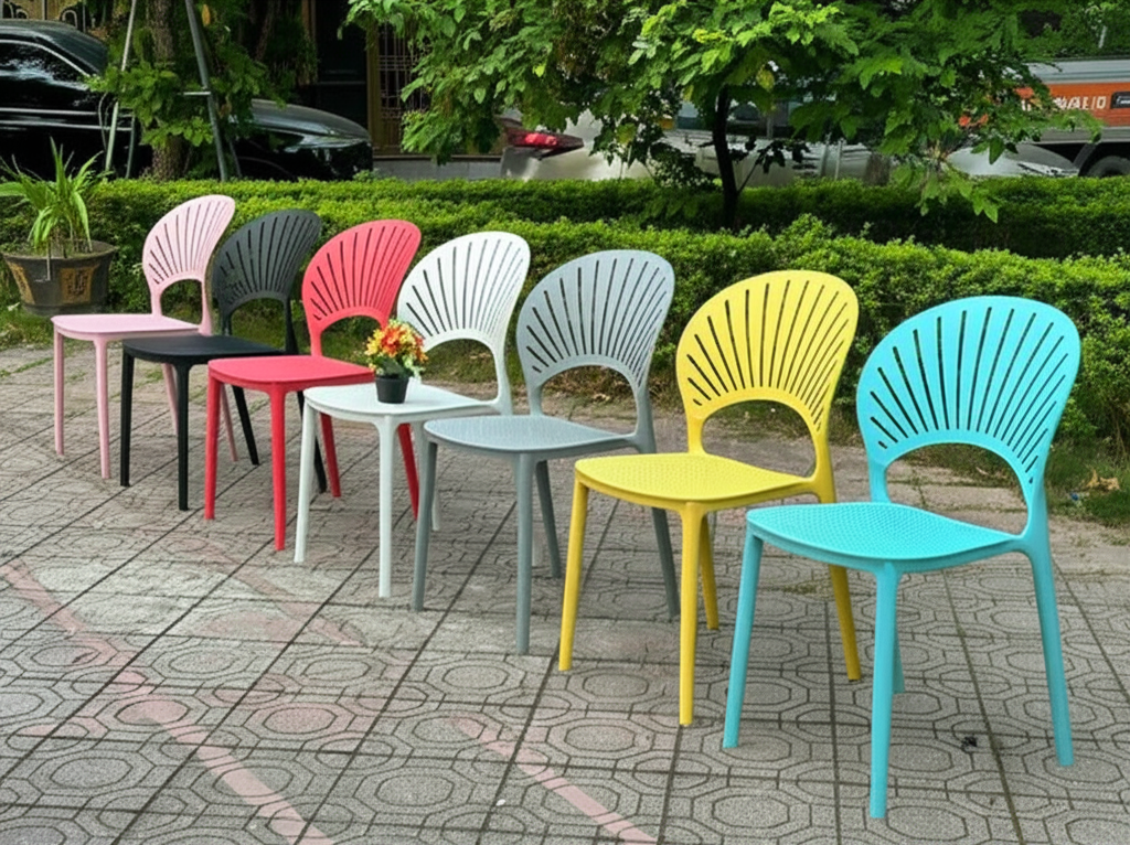 Ghế nhựa đúc lưng cánh hoa GND21 2 Ghế nhựa đúc lưng cánh hoa GND21