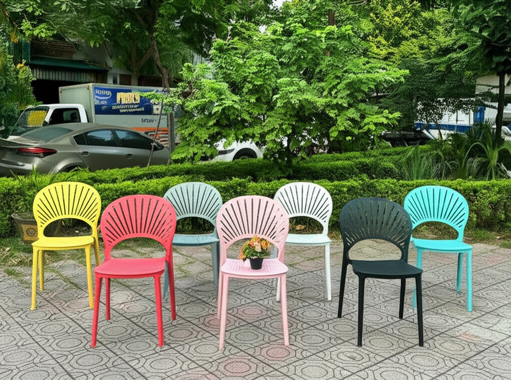 Ghế nhựa đúc lưng cánh hoa GND21 3 Ghế nhựa đúc lưng cánh hoa GND21