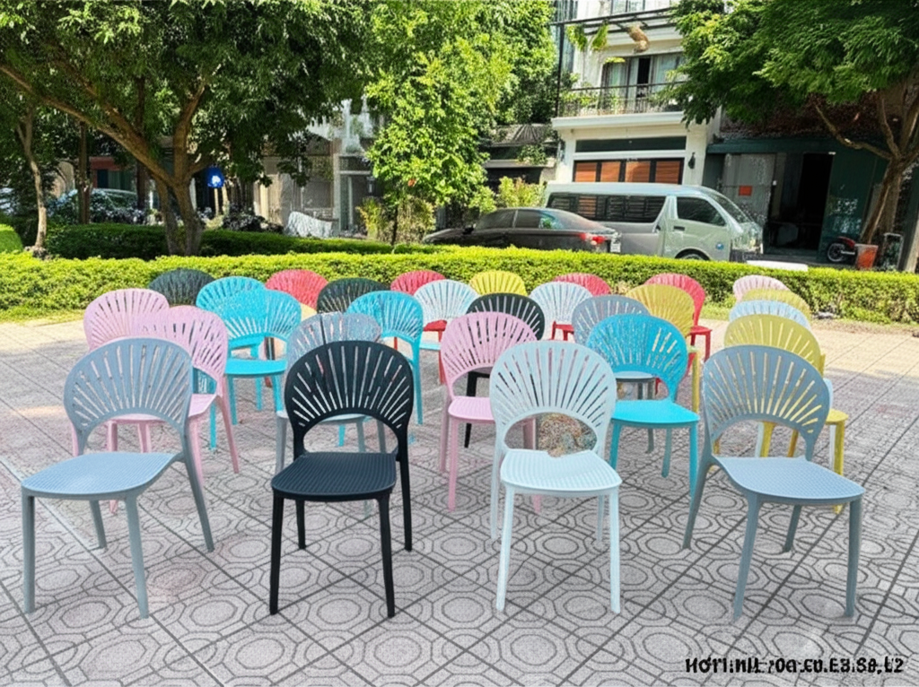 Ghế nhựa đúc lưng cánh hoa GND21 4 Ghế nhựa đúc lưng cánh hoa GND21