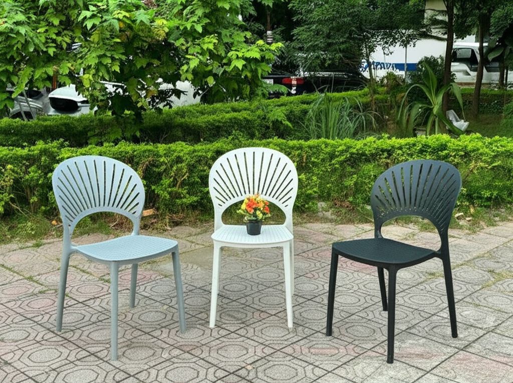 Ghế nhựa đúc lưng cánh hoa GND21 5 Ghế nhựa đúc lưng cánh hoa GND21