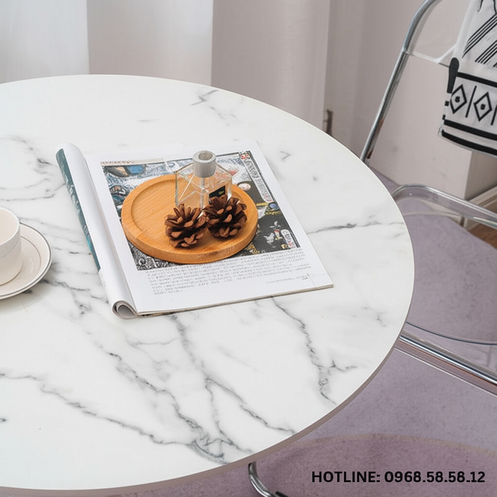 Bàn Tulip mặt giả đá D80 BCF03