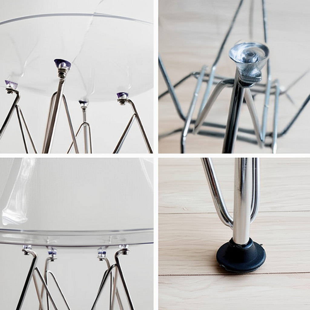 Ghế Eames trong suốt chân mạ GH29-B