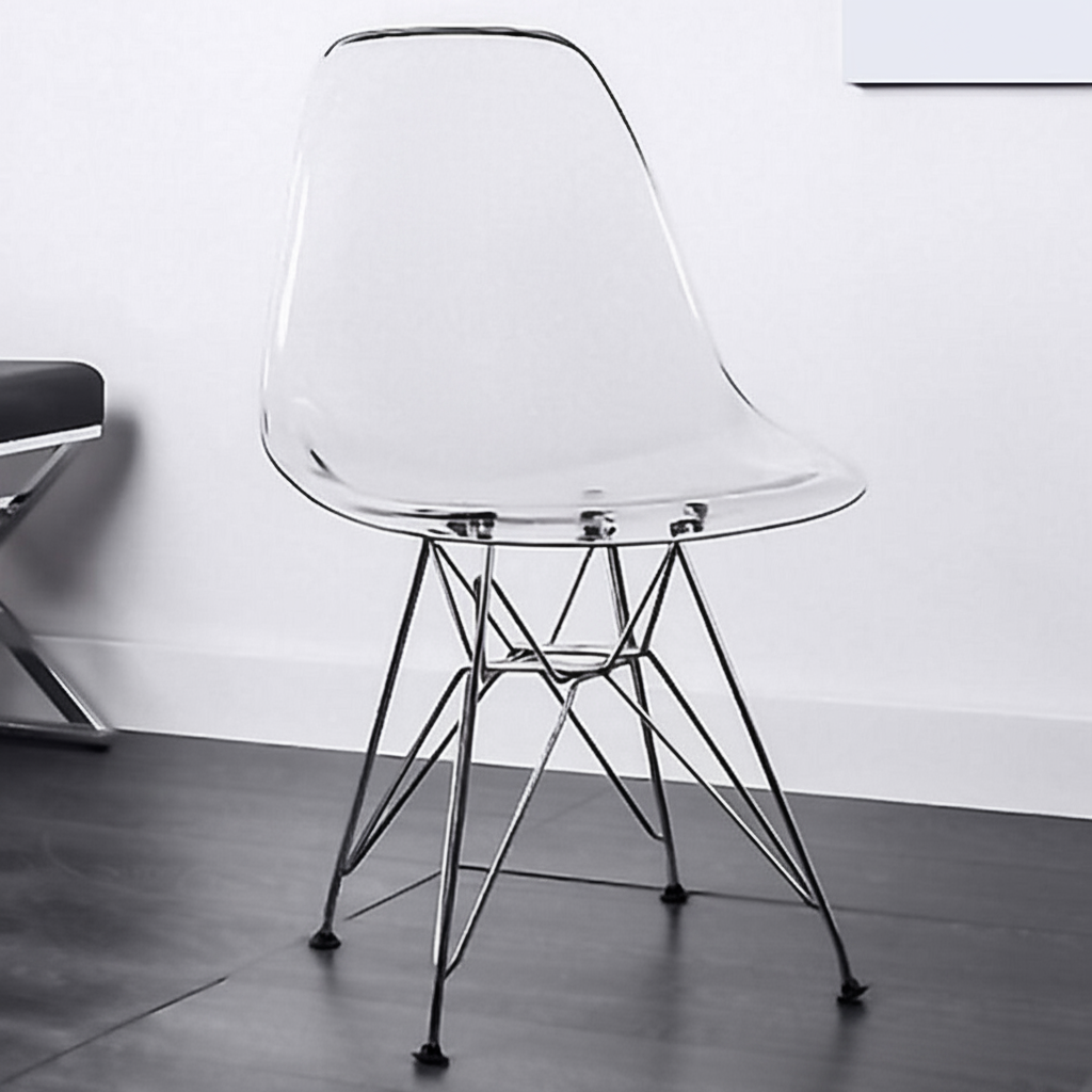 Ghế Eames trong suốt chân mạ GH29-B