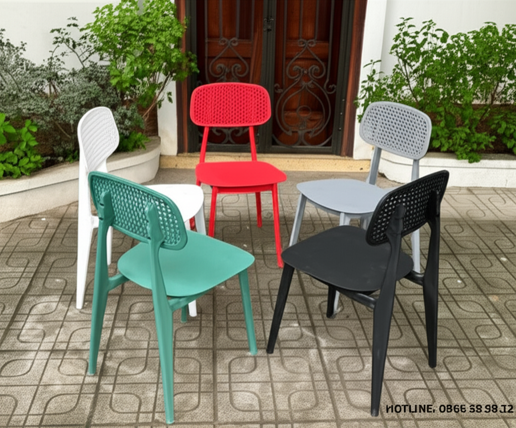 Ghế nhựa đúc Bunny tựa lỗ GND22