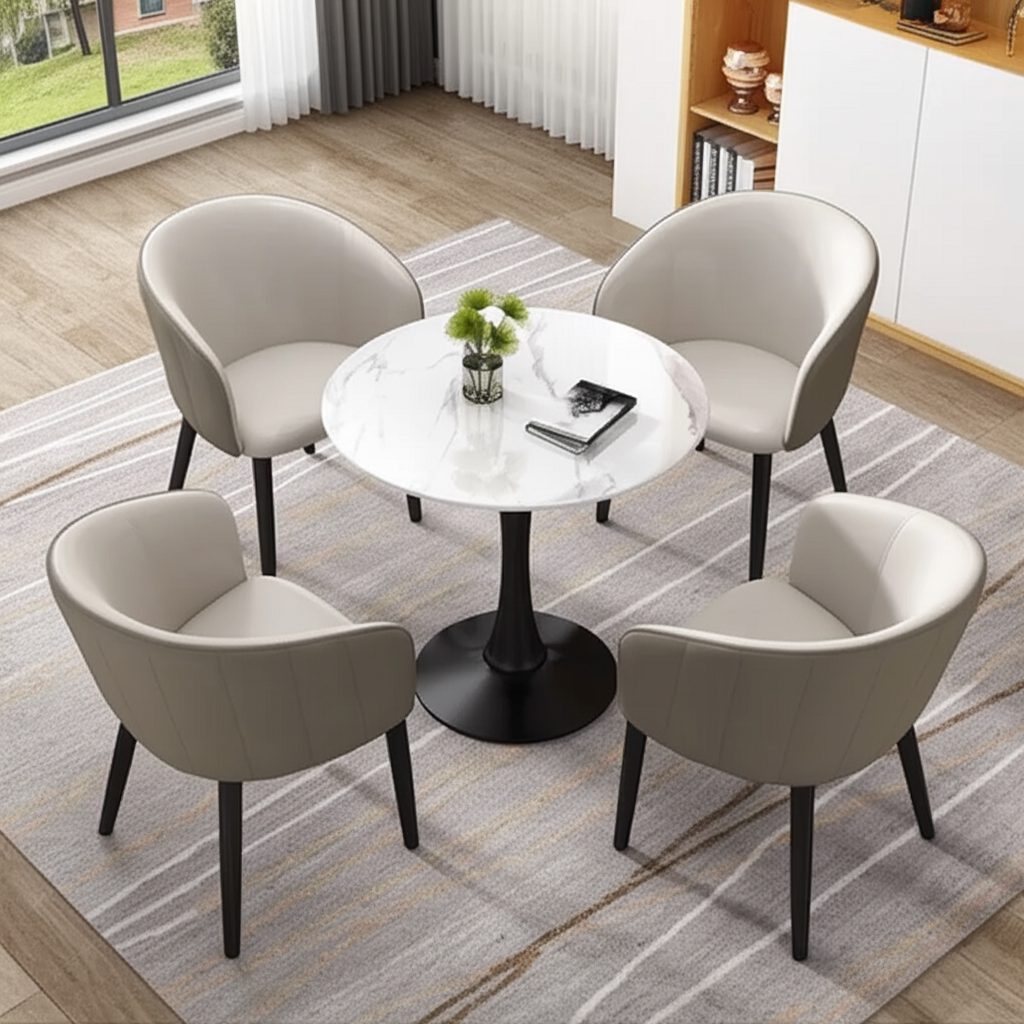 Bàn Tulip mặt giả đá D80 BCF03