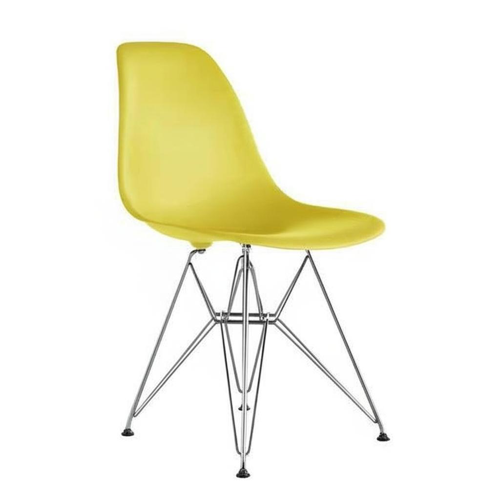 Ghế Eames chân sắt đan mạ crome J2 2 Ghế Eames chân sắt đan mạ crome J2 - Đường cong ôm sát cơ thể, ngồi là nghiện