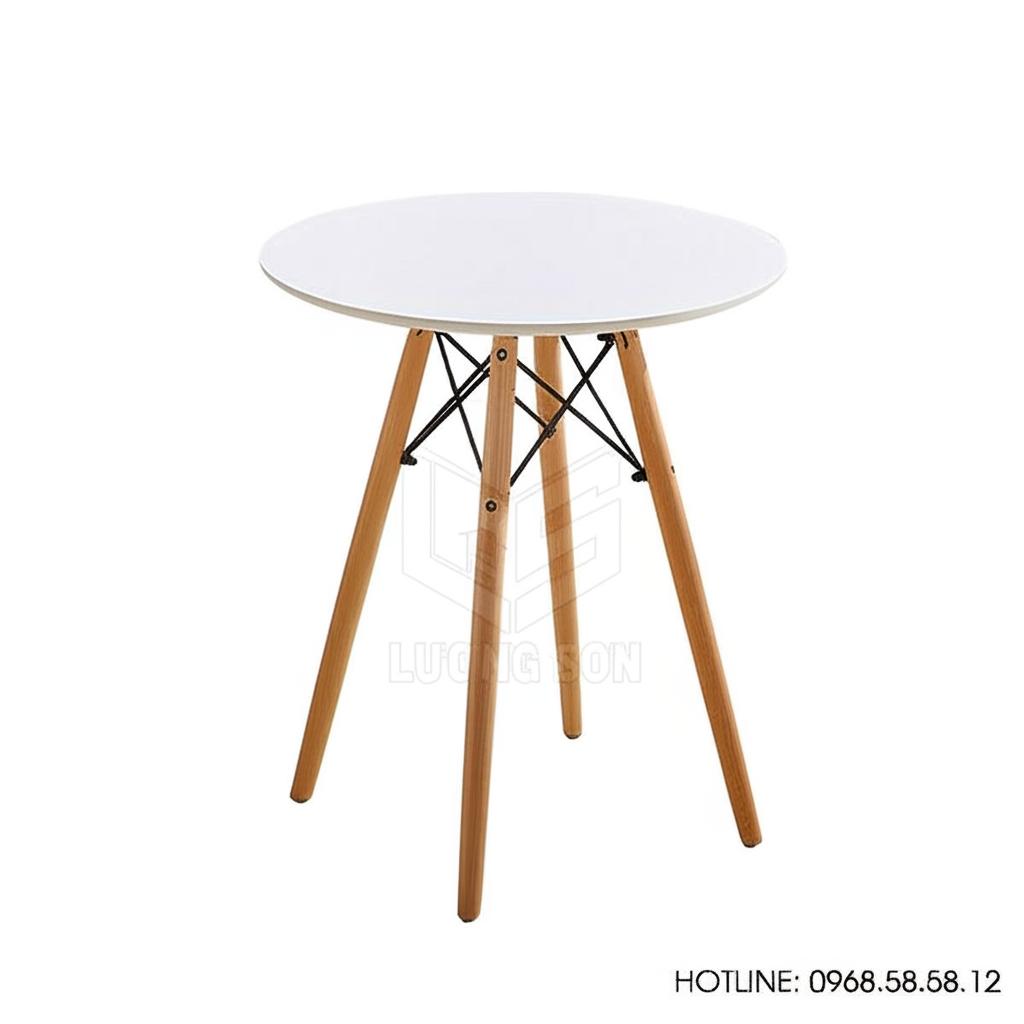 Bàn Cafe Tròn D80 Chân Gỗ Đan – BCF08
