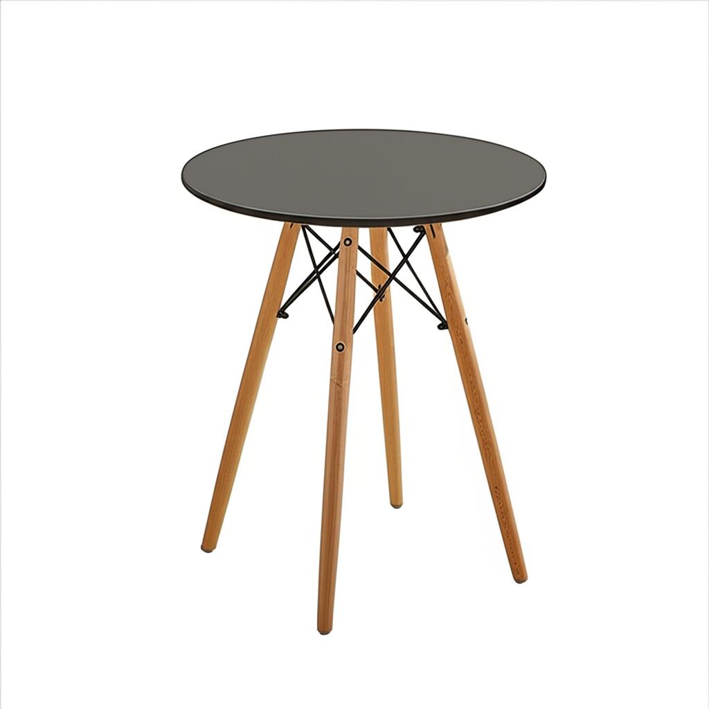 Bàn Cafe Tròn D80 Chân Gỗ Đan – BCF08