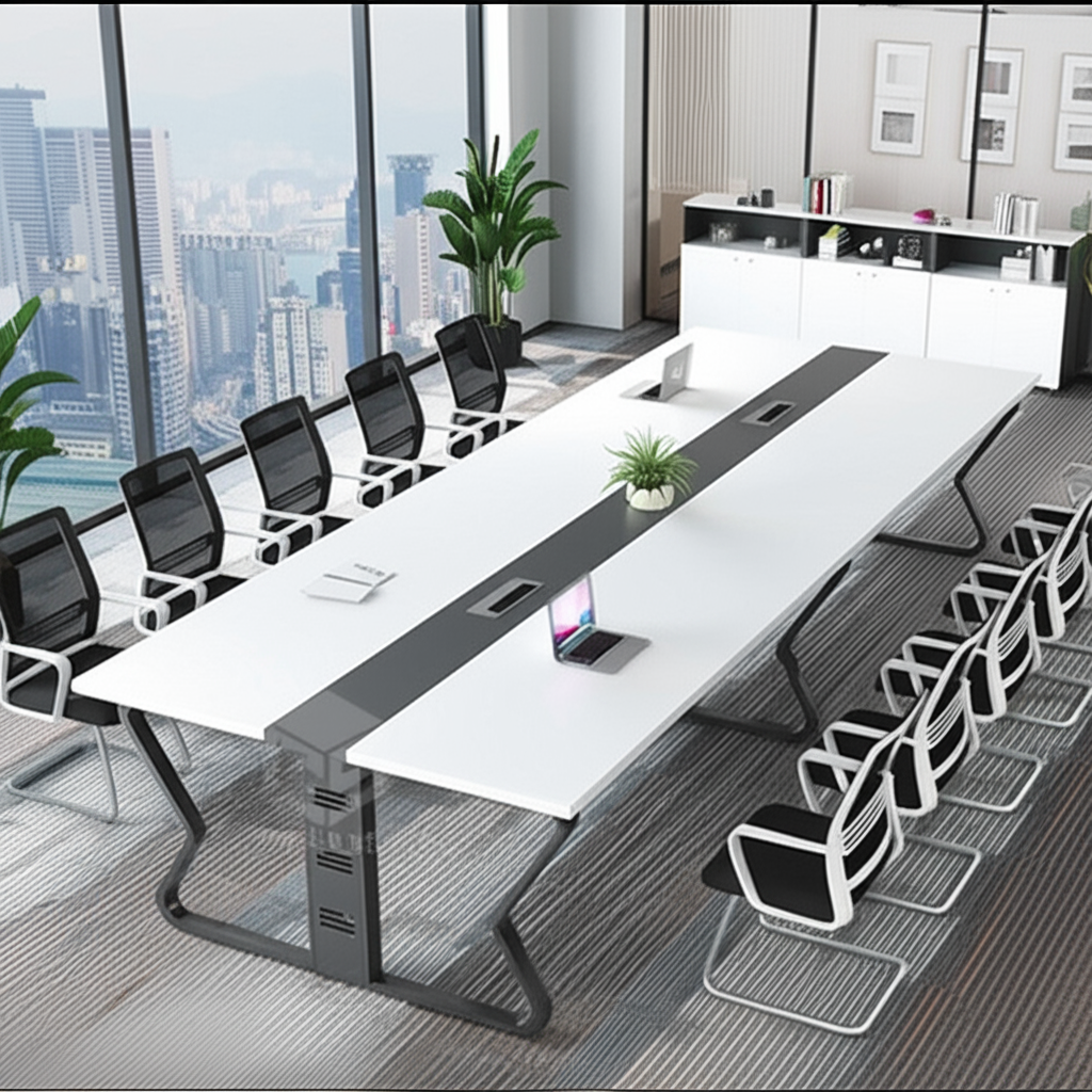 Bàn họp Urani trong không gian văn phòng thực tế