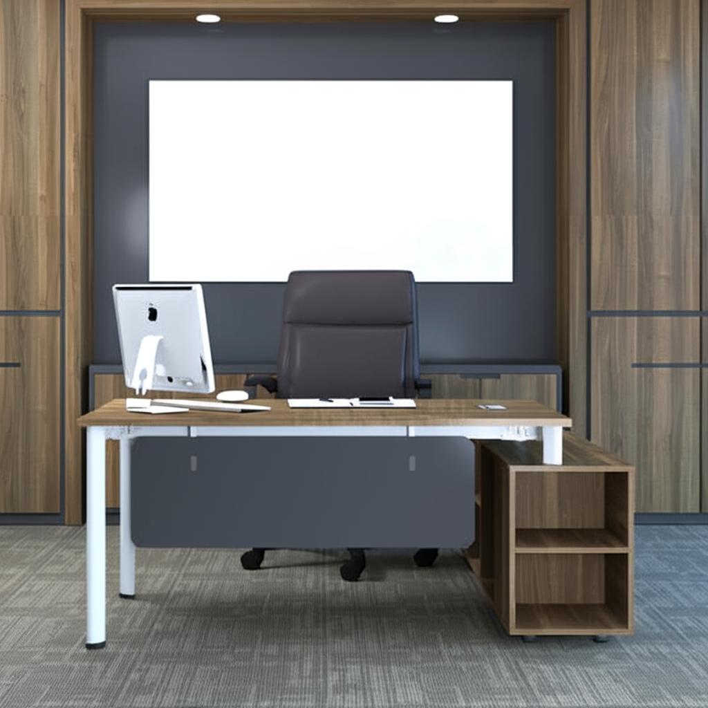 Bàn trưởng phòng Oval BGD56T - Phối cảnh thực tế