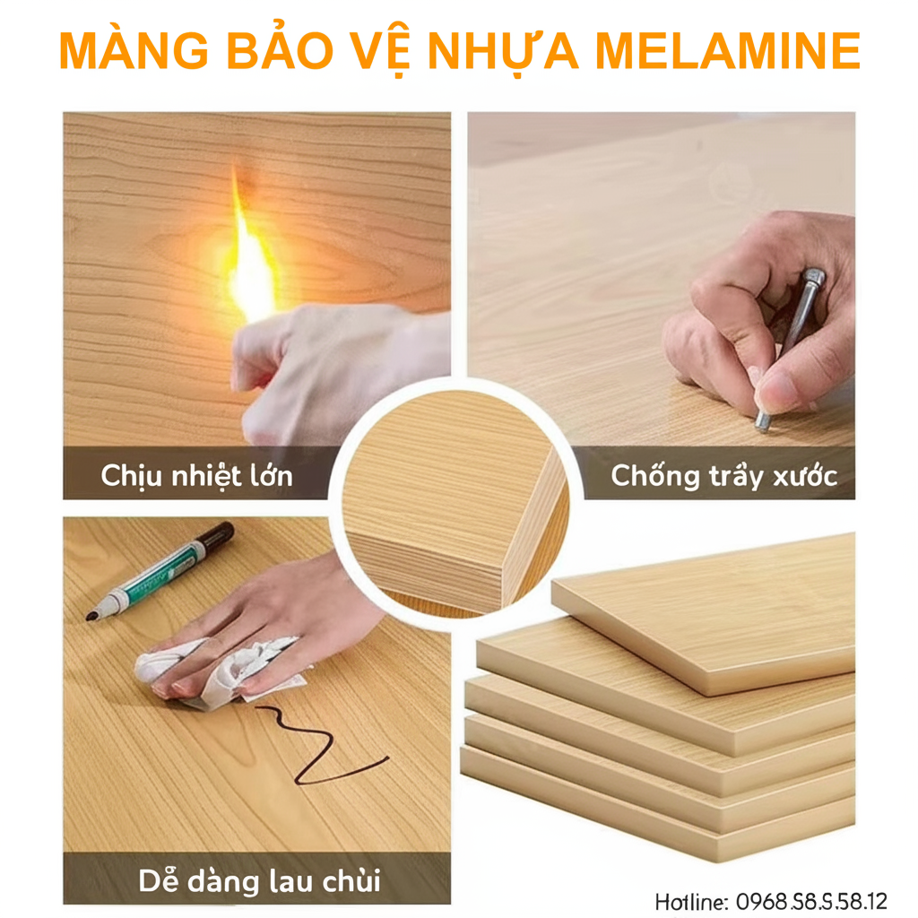 Chất liệu gỗ Melamine cao cấp