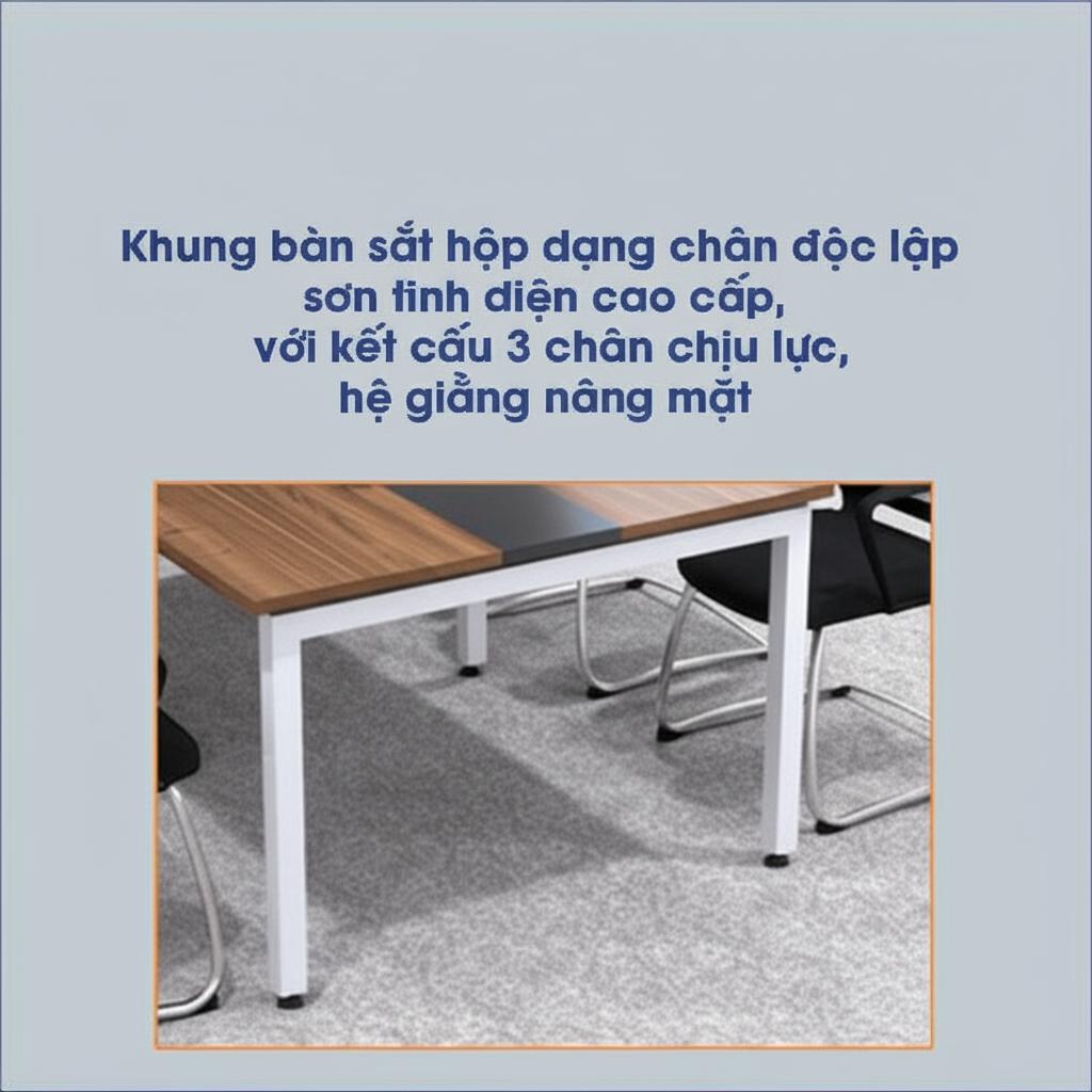 Khung chân thép sơn tĩnh điện chắc chắn, dễ lắp đặt
