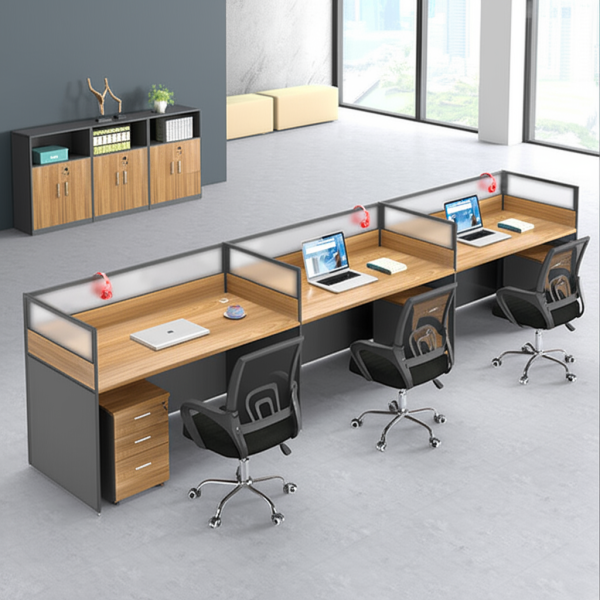 Cụm bàn 3 người có vách ngăn gỗ