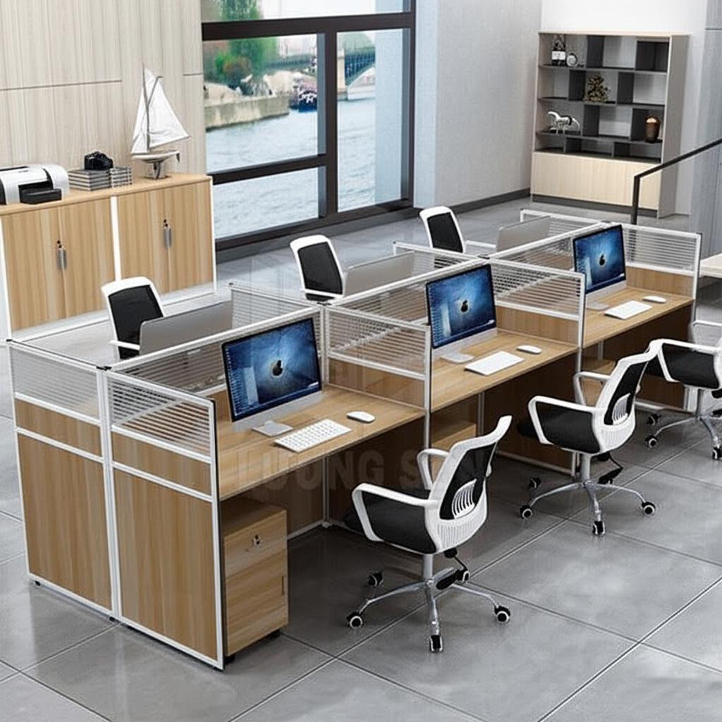 Nhóm bàn 6 người có vách ngăn