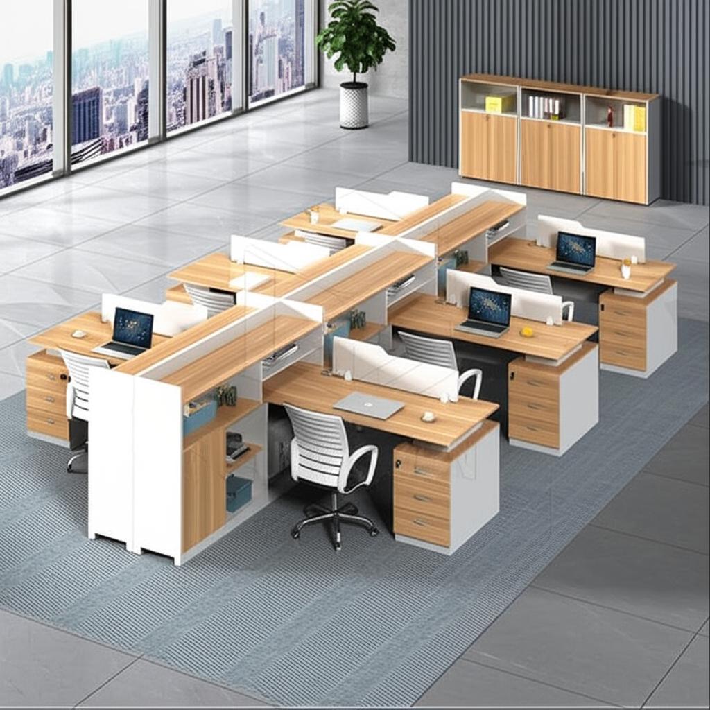 Cụm bàn nhóm 4 người CB0924 - Góc nhìn phụ
