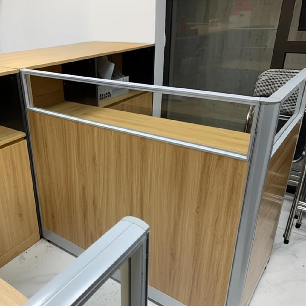 Vách ngăn nỉ kính VK03 trong không gian thực tế 2