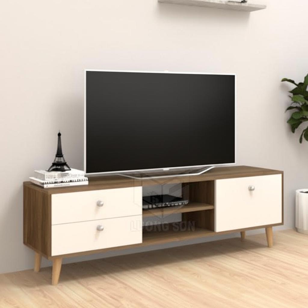 Kệ tivi 1m6 chân gỗ hiện đại KTV08-N