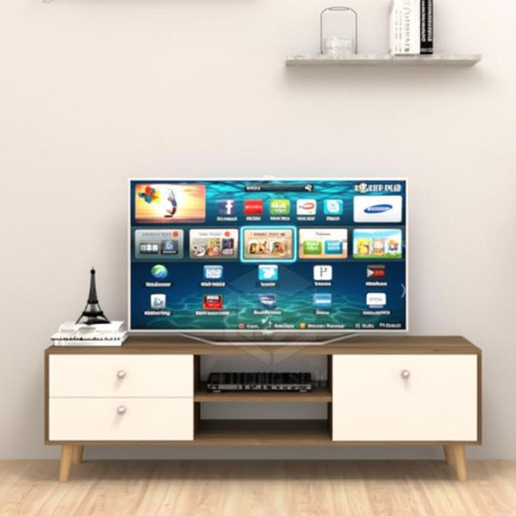 Kệ tivi 1m6 chân gỗ hiện đại KTV08-N