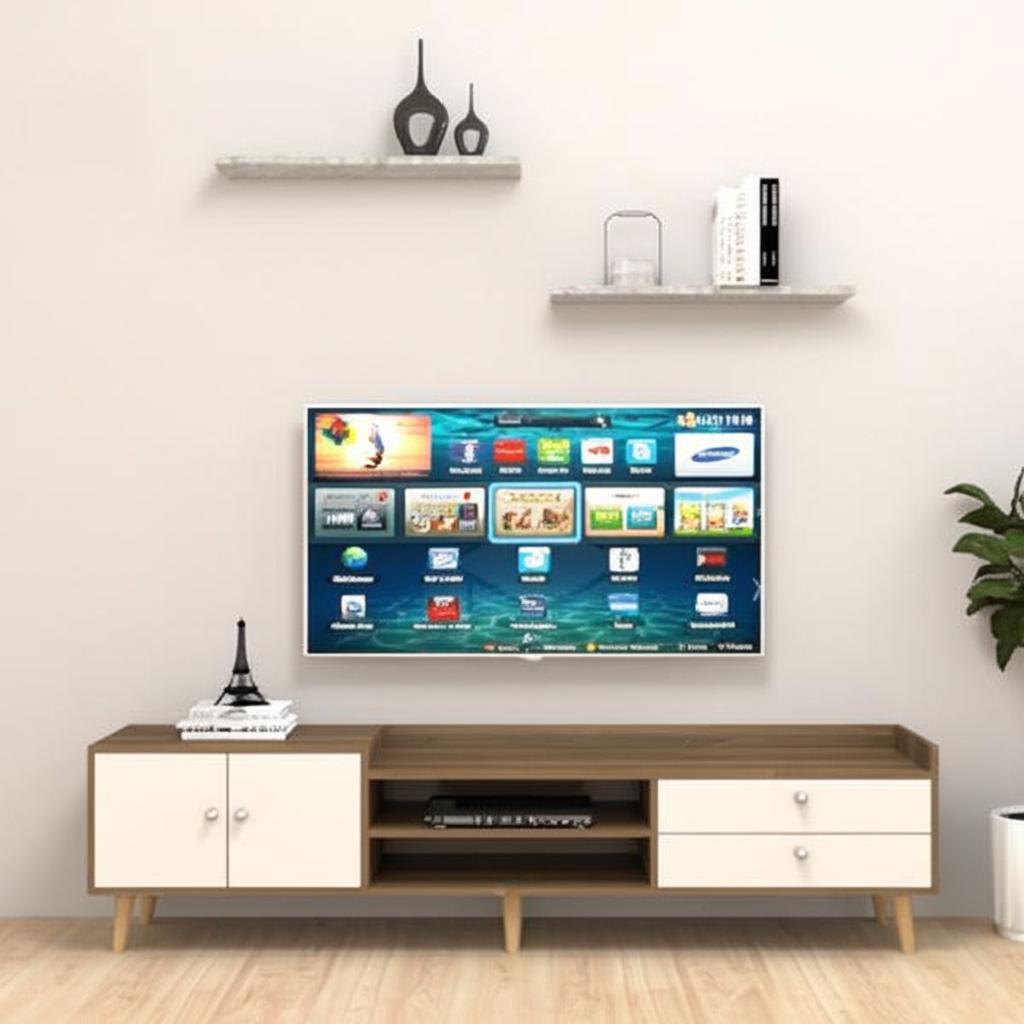 Kệ tivi 2m chân gỗ hiện đại KTV10-N
