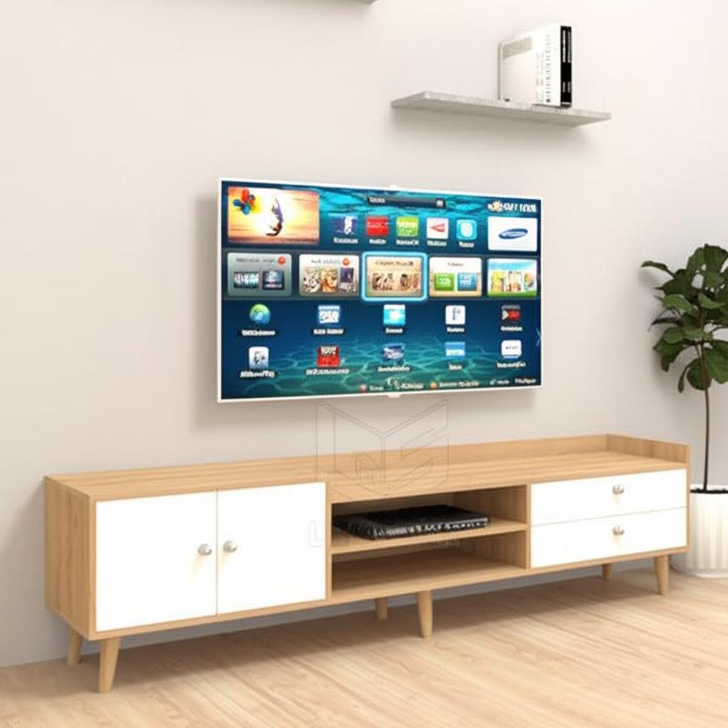 Kệ tivi 2m chân gỗ hiện đại KTV10-V