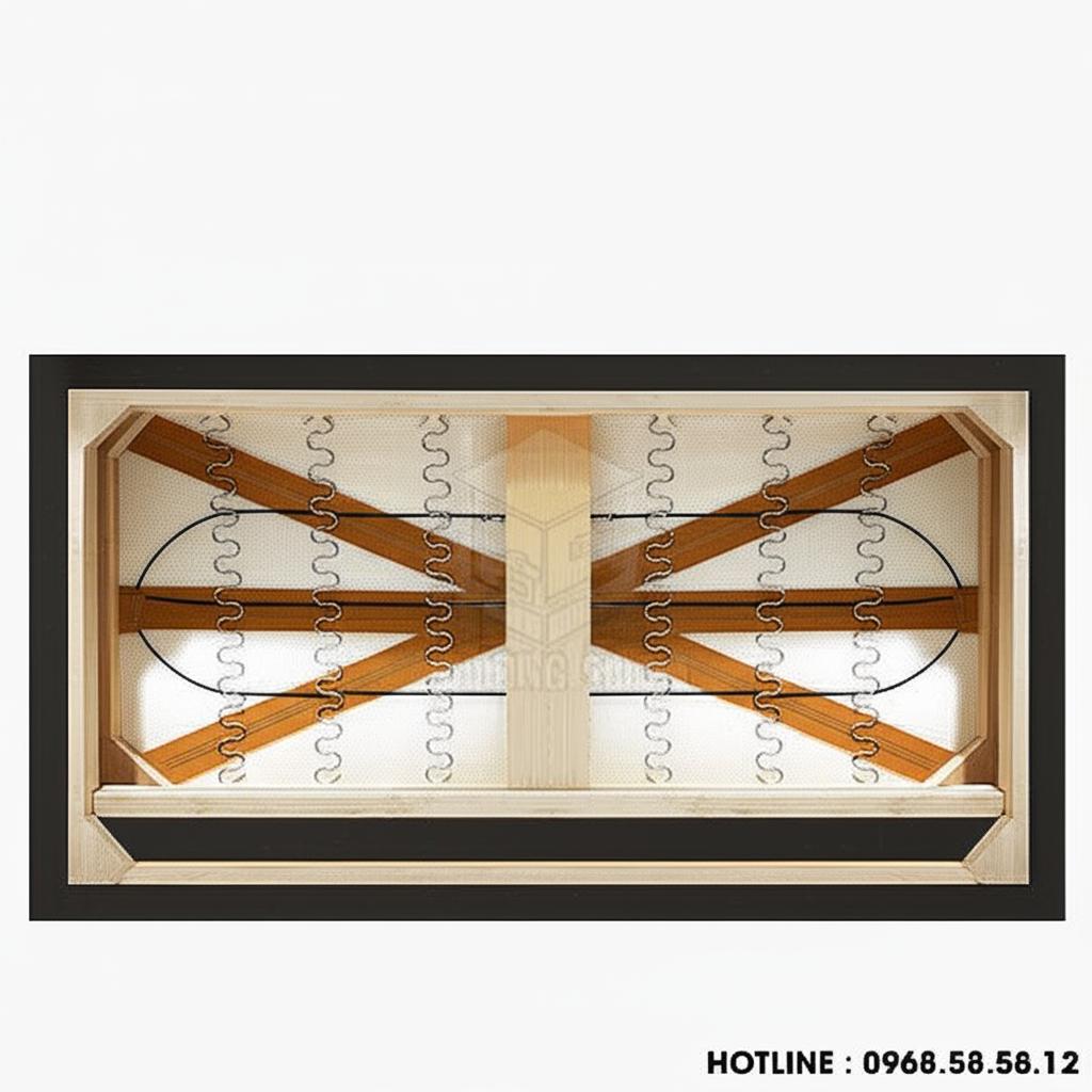 Khung gỗ tự nhiên chắc chắn, bền bỉ
