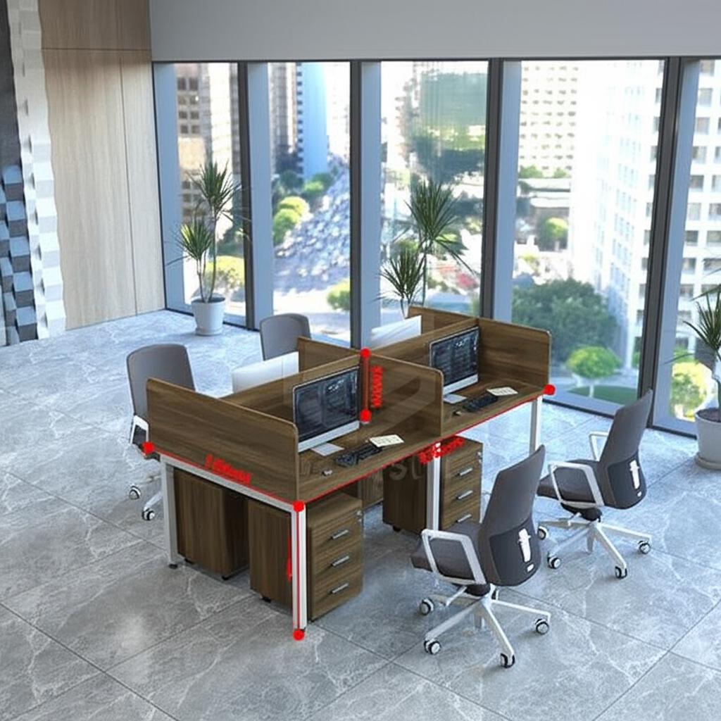Kích thước chuẩn cho 4 người làm việc hiệu quả