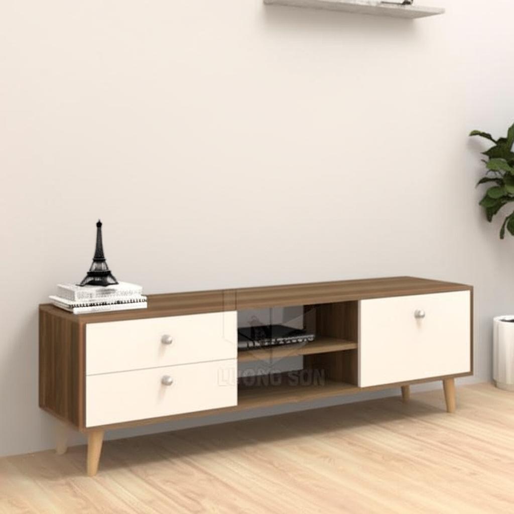 Kệ tivi 1m6 chân gỗ hiện đại KTV08-N