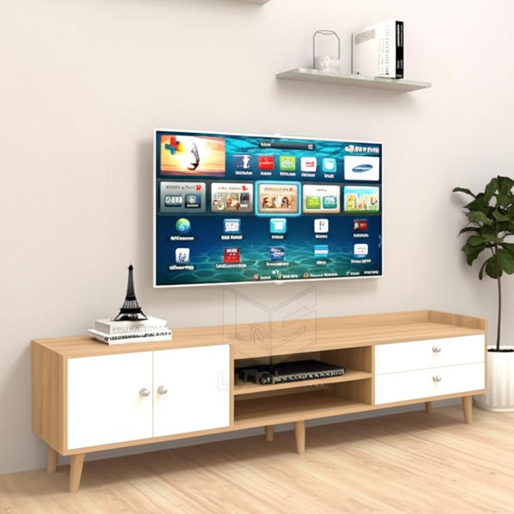 Kích thước kệ tivi 2m chân gỗ hiện đại KTV10-V
