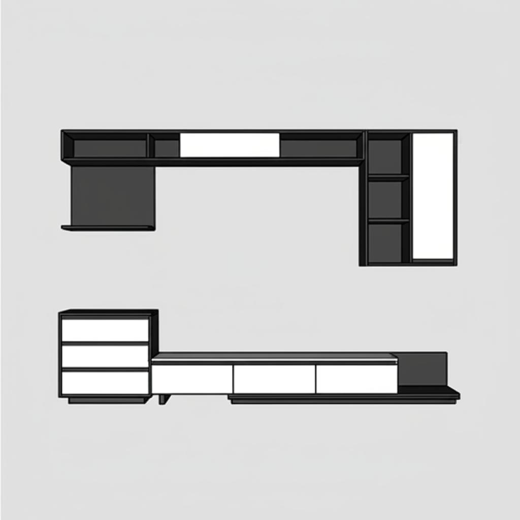 Kích thước chuẩn 2m - Đủ chỗ cho tivi 65 inch + loa + đầu thu