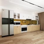 md tu bep go mdf cot xanh chong am phu melamine