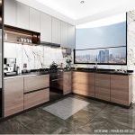 md tu bep go mdf cot xanh chong am thai lan phu melamine