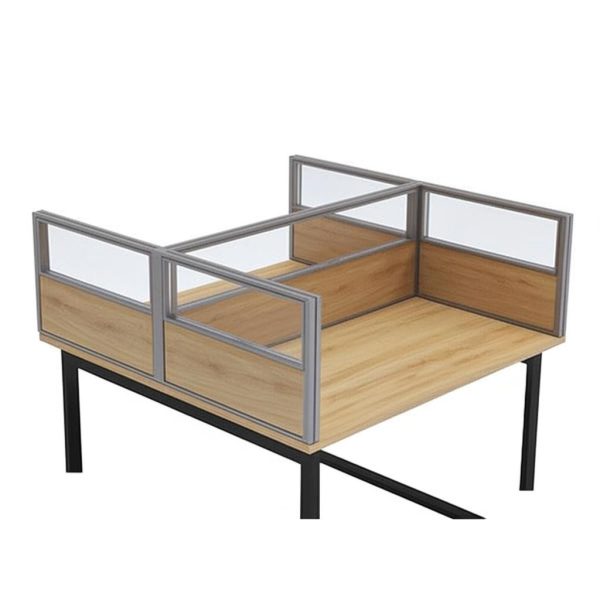 Vách ngăn gỗ kính trên mặt bàn VK09